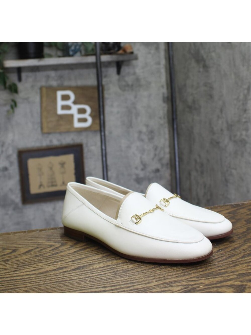 Sam Edelman Womens Loraine Almond Toe Loafers E8519LU Bright White 9M